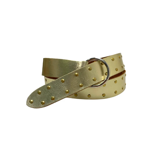 Belt Leather Limited Long Gold Studs