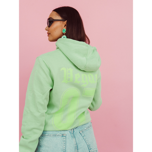 Limited Hoodie Neon Green Velvet Vegas 07 Back