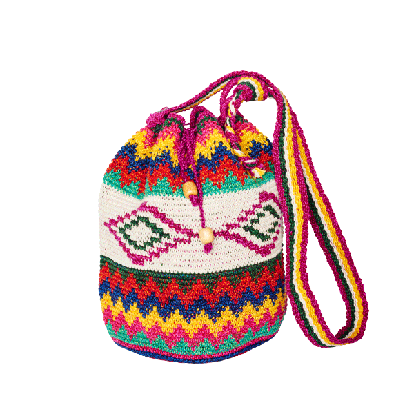 Gehaakte BUCKET BAG | Roze