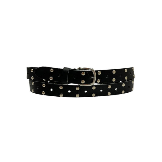 Belt Leather Long Silver Studs