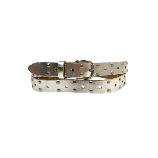 Belt Leather Long Silver Studs