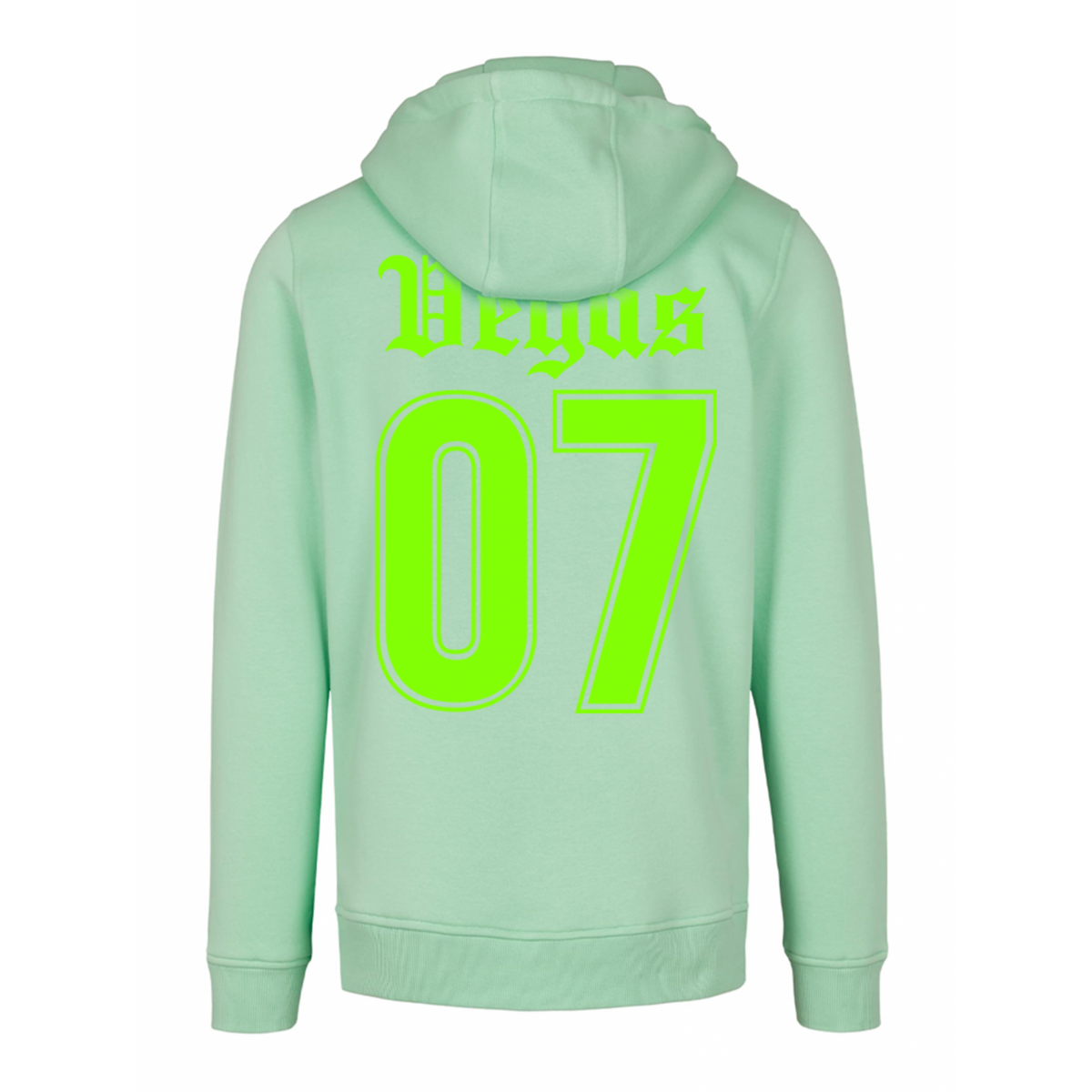 Limited Hoodie Neon Green Velvet Vegas 07 Back