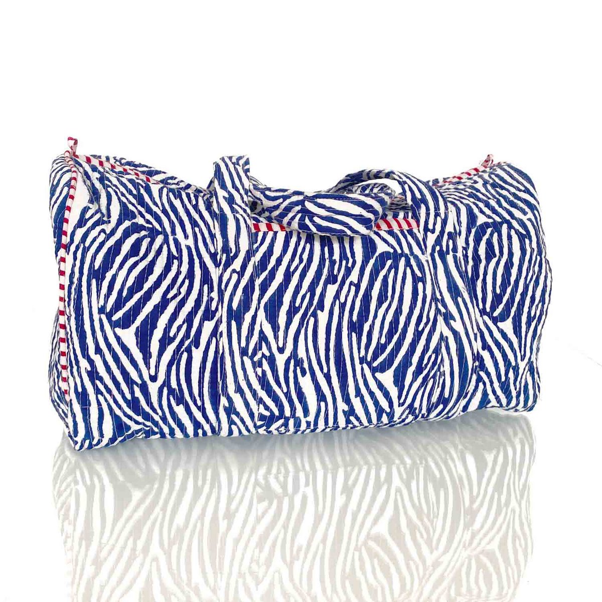 Handgemaakte katoenen tas "blauwe zebra" India