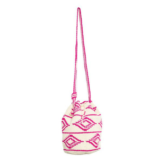 Gehaakte BUCKET BAG roze