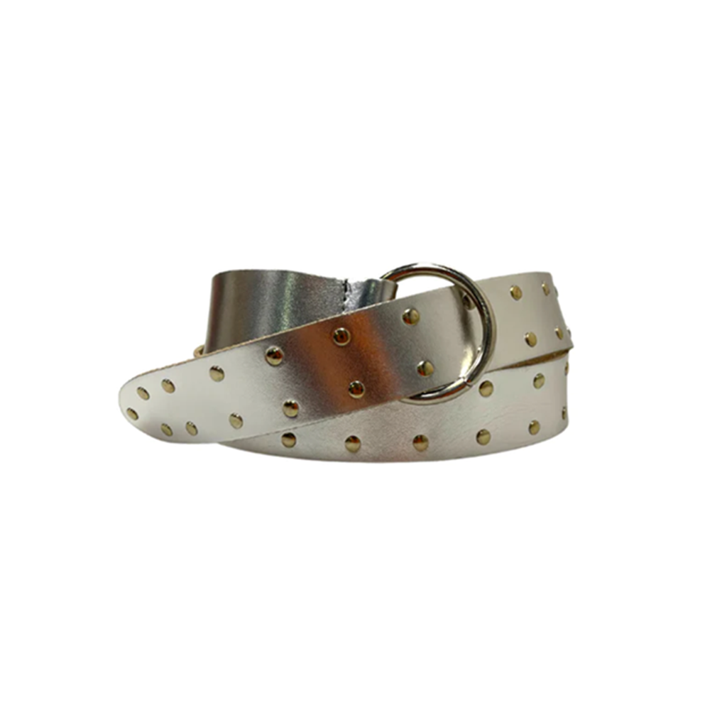 Belt Leather Limited Long Gold Studs