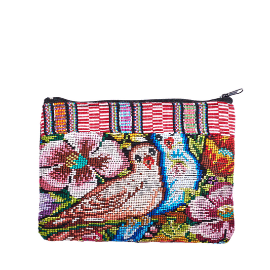 Toilettas clutch make-up tas HUIPIL GROOT | VOGELS